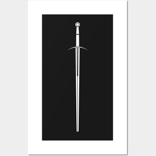 Hand and a half sword / Bastard sword (white) Posters and Art